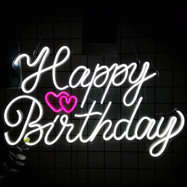 happy birthday neon sign