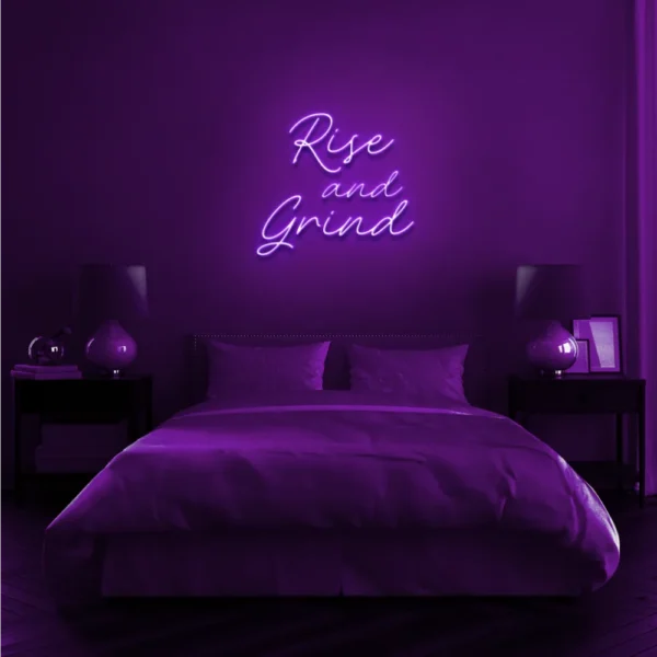 rise and grind neon sign