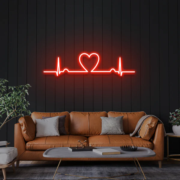 Heart Beat Led Neon Sign Light