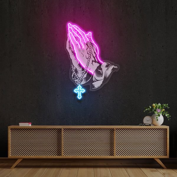Praying Hands 1 Artwork Led Neon Sign Light