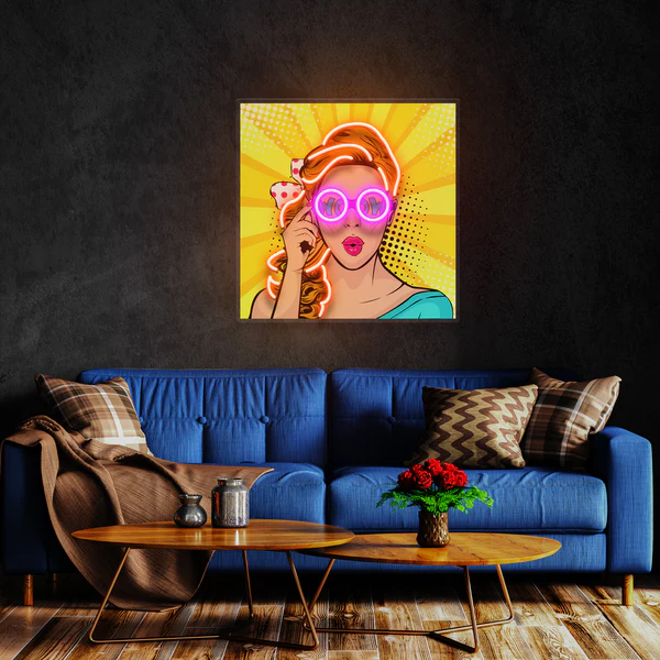 Wow Face Sexy Surprised Pop Art Led Neon Sign Light