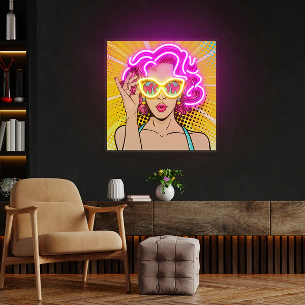 Wow Pop Art Led Neon Sign Light
