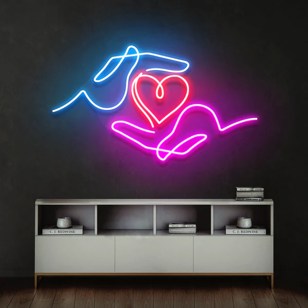 Heart Hand Led Neon Sign Light