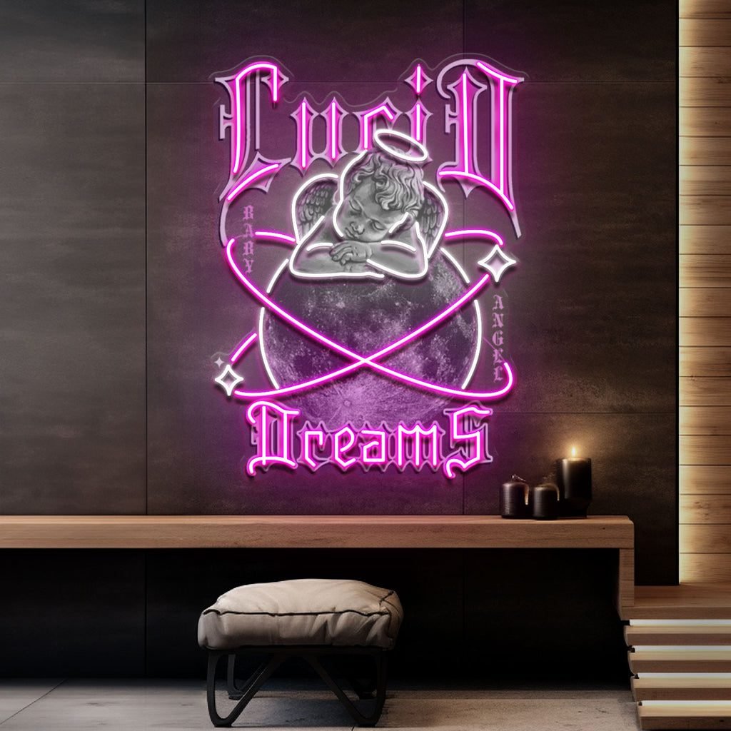 Dreamy Cupid Dreams Collapse Art LED Neon Sign Light Pop Art Sale price$199.50 Regular price$335 Save 40% - Image 3