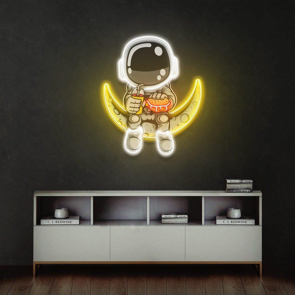 Astronaut Hamburger Led Neon Acrylic Artwork - Image 4