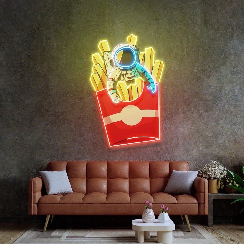 Astronaut on Chips Led Neon Acrylic Artwork Sale price$201 Regular price$335 Save 40% - Image 2