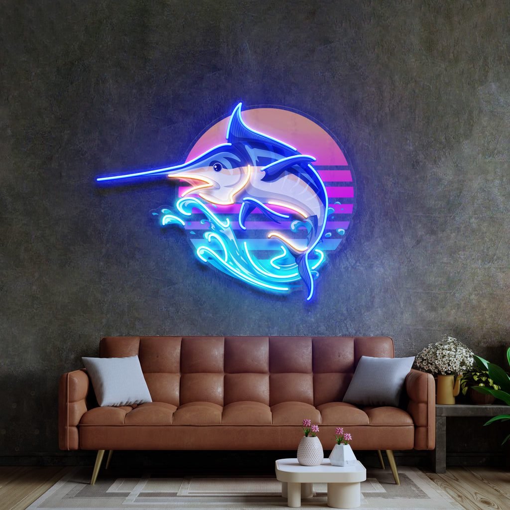 Colorful Ocean Fishing LED Neon Sign Light Pop Art - Image 4