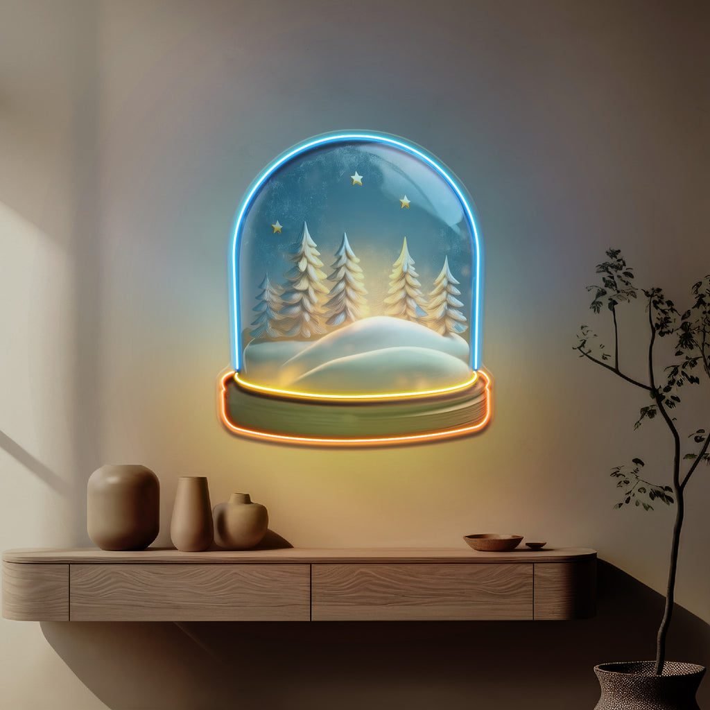 Cozy Night Snow Globe LED Neon Sign Light Pop Art - Image 4