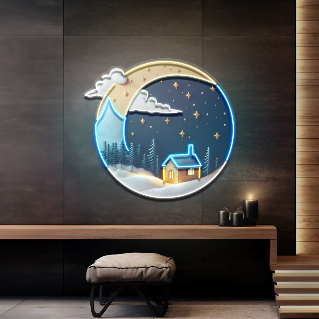 Cozy Starry Night LED Neon Sign Light Pop Art - Image 3