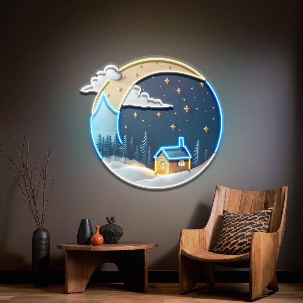 Cozy Starry Night LED Neon Sign Light Pop Art - Image 2