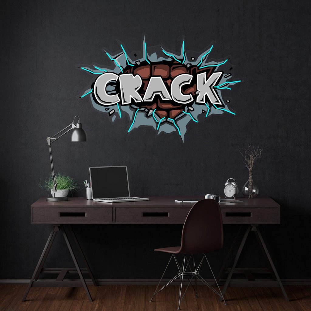 Crack Led Neon Acrylic Artwork - Image 4