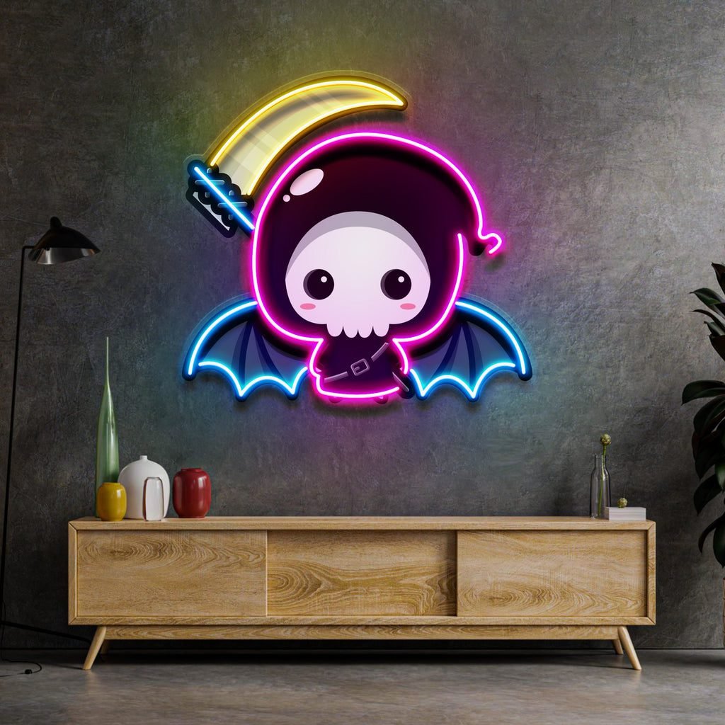 Cute Grim Reaper LED Neon Sign Light Pop Art - Image 4