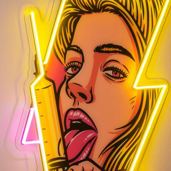 Beautiful Woman Is Holding An Injection LED Neon Sign Light Pop Art Sale price$177 Regular price$295 Save 40%