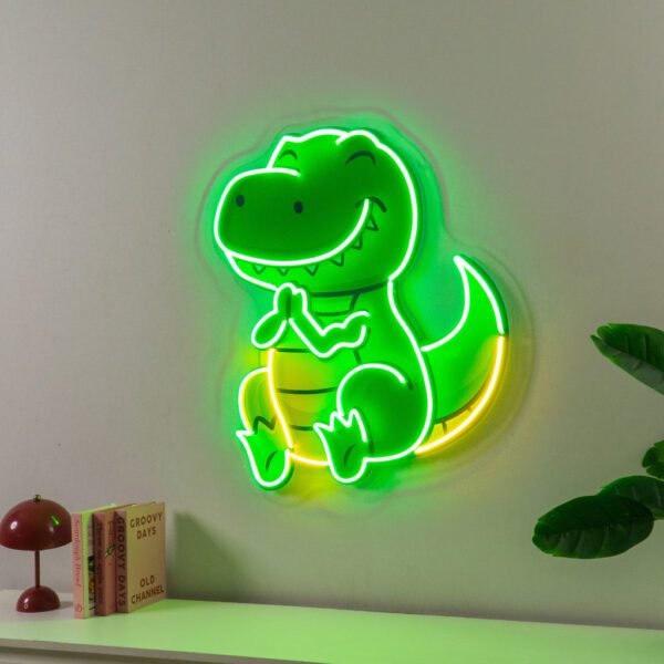 Dinosaur Clapping LED Neon Sign Light Pop Art