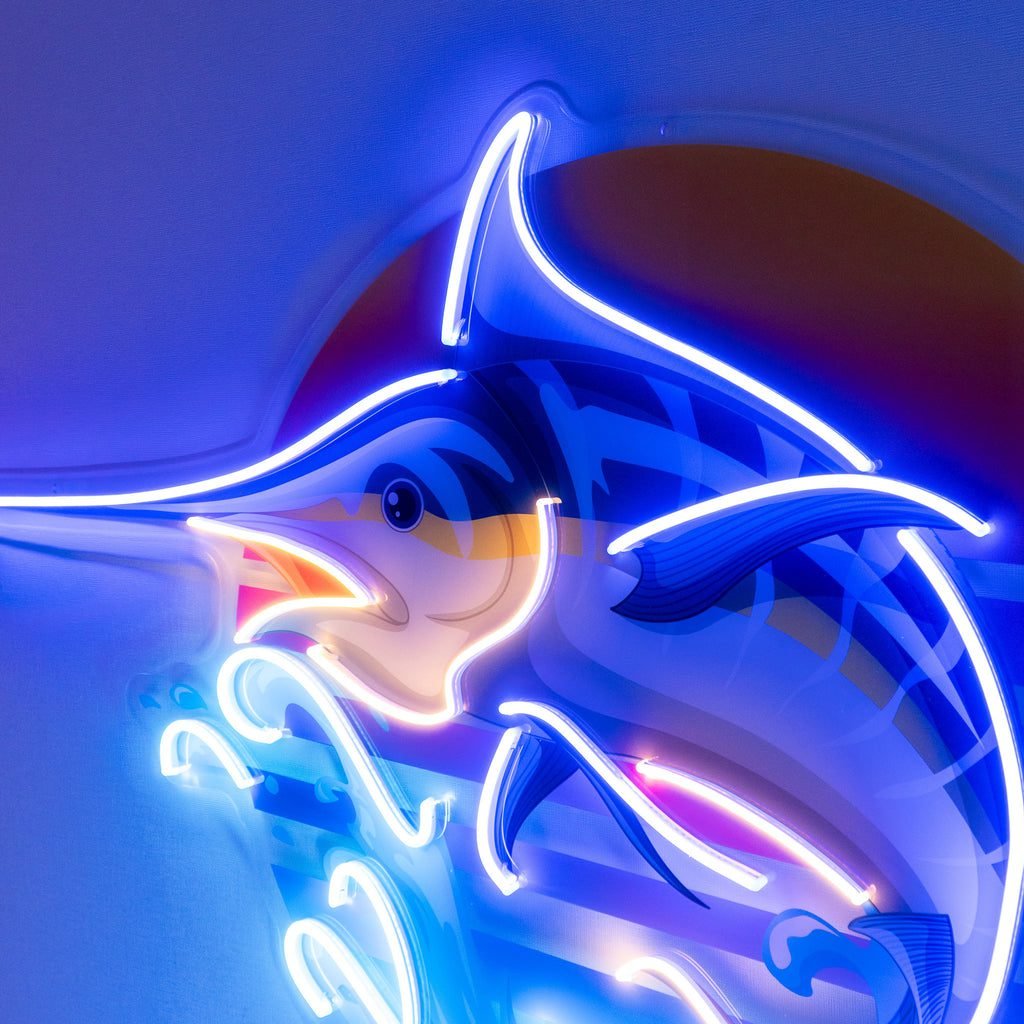 Colorful Ocean Fishing LED Neon Sign Light Pop Art - Image 2