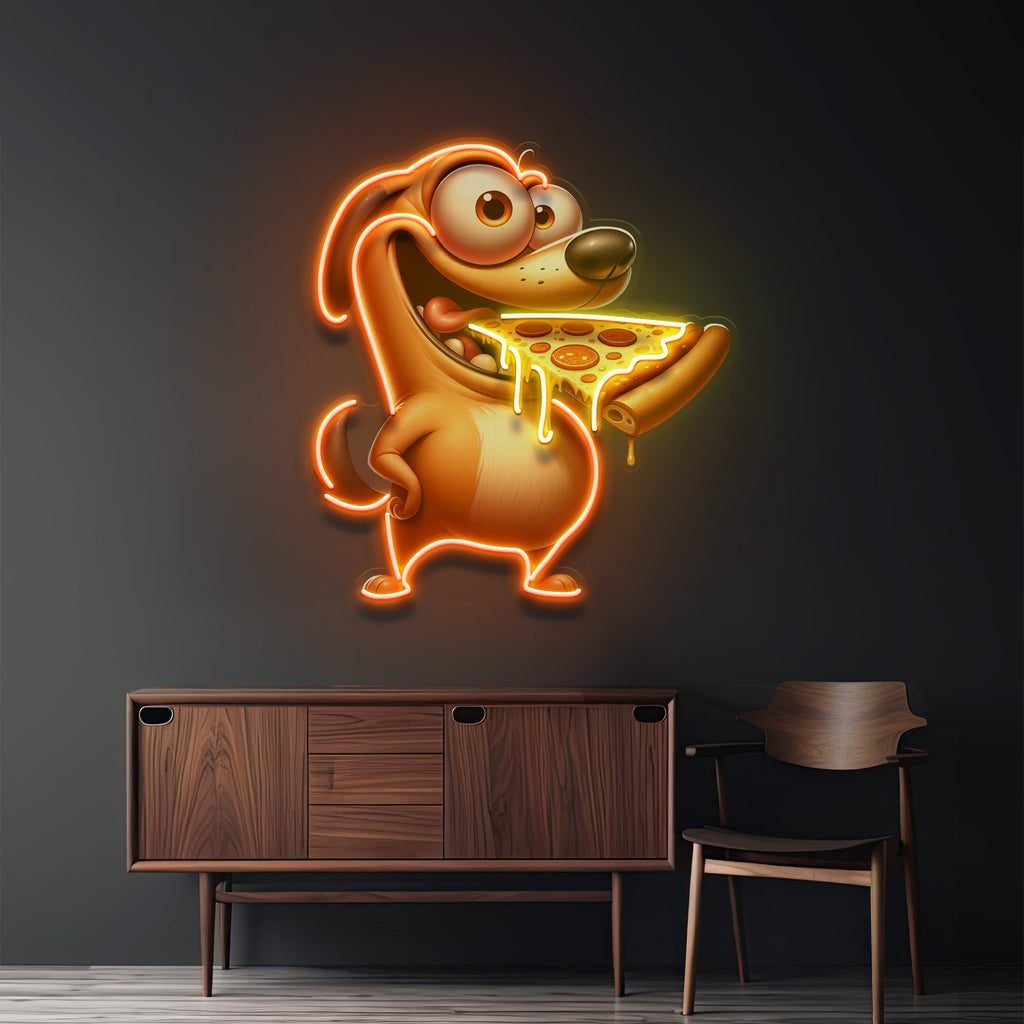 Dog Eat Pizza LED Neon Sign Light Pop Art - Image 4