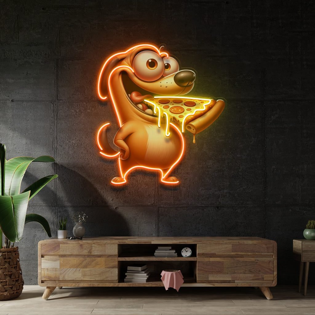 Dog Eat Pizza LED Neon Sign Light Pop Art - Image 3