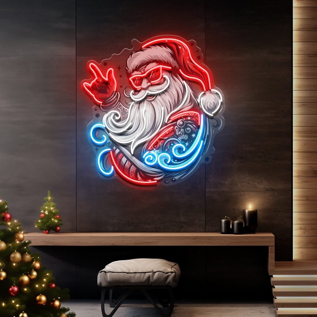 Mecha Santa Rock LED Neon Sign Light Pop Art - Image 3