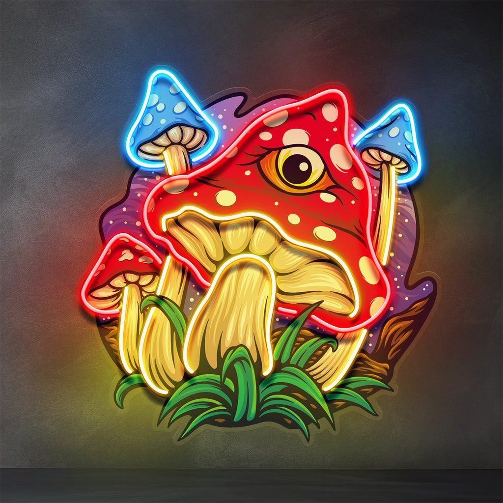 Psychedelic Eye Mushroom LED Neon Sign Light Pop Art - Image 4