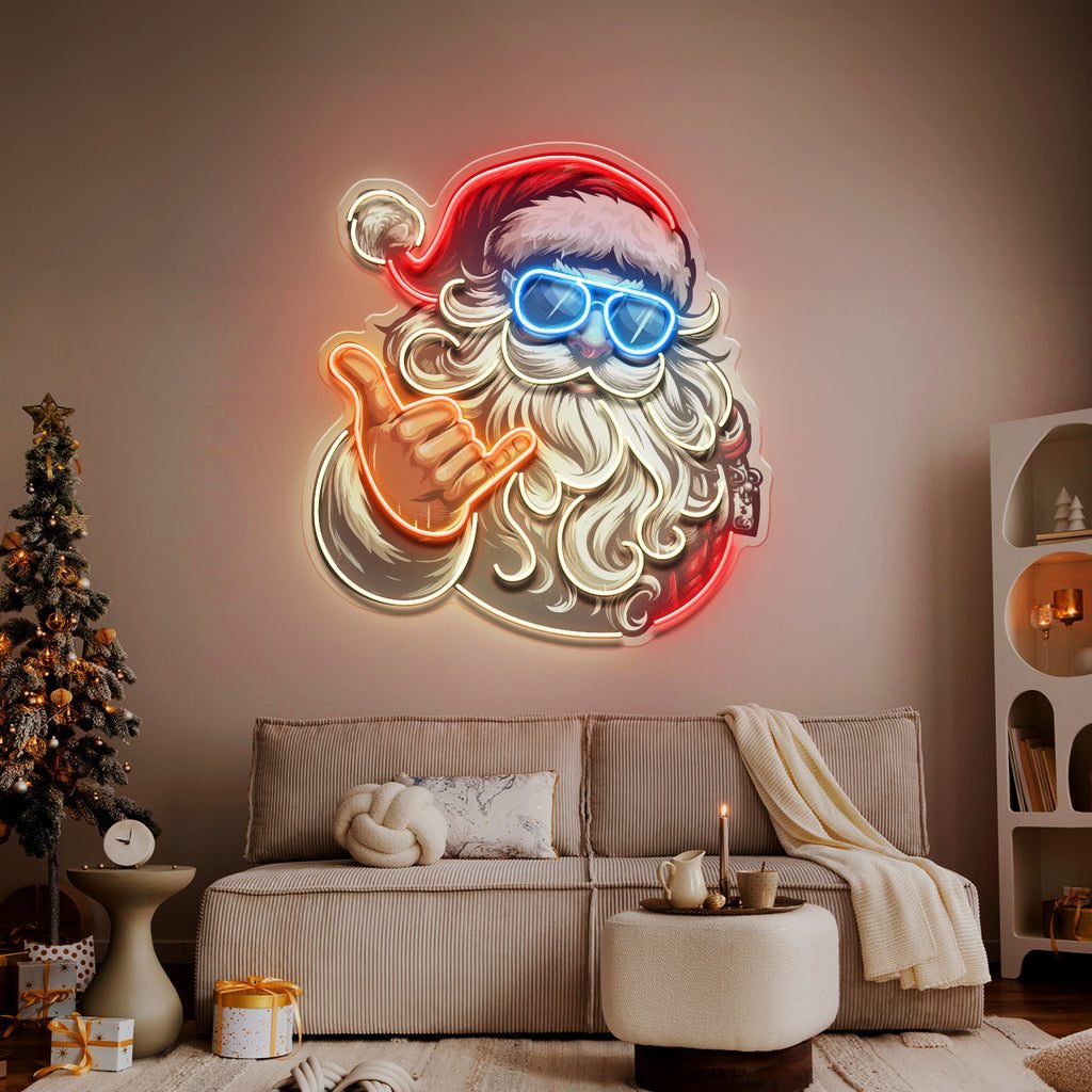 Santa Clause Rocking LED Neon Sign Light Pop Art - Image 4