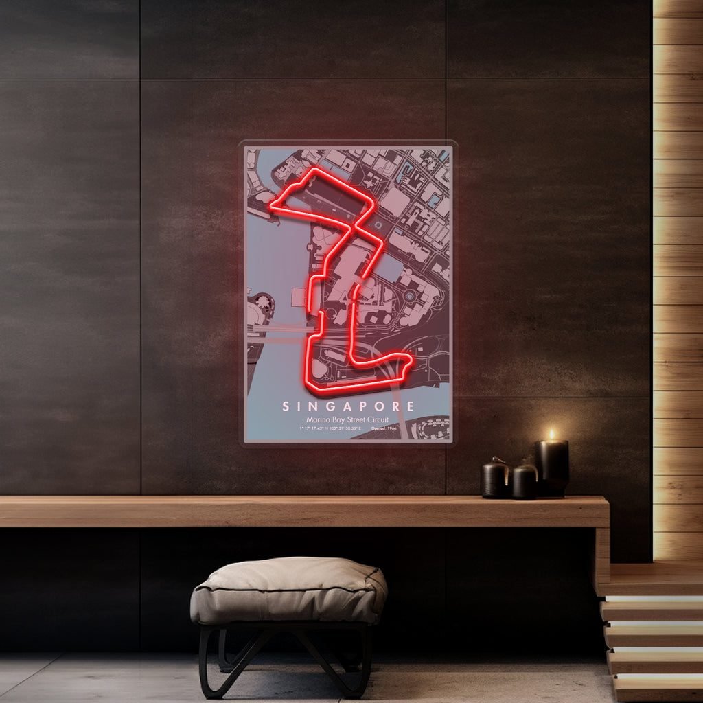 Singapore Formula 1 Circuit LED Neon Sign Light Pop Art - Image 4