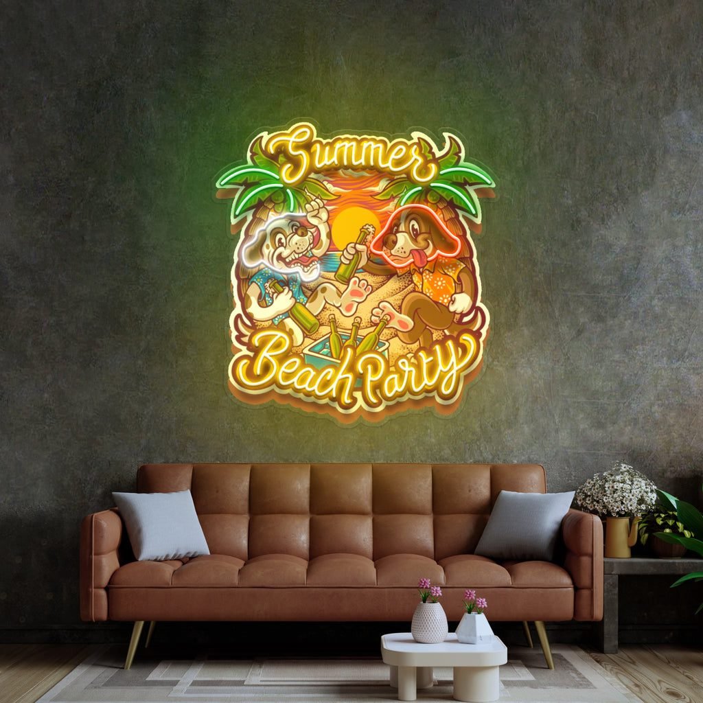 Summer Beach Party LED Neon Sign Light Pop Art - Image 3