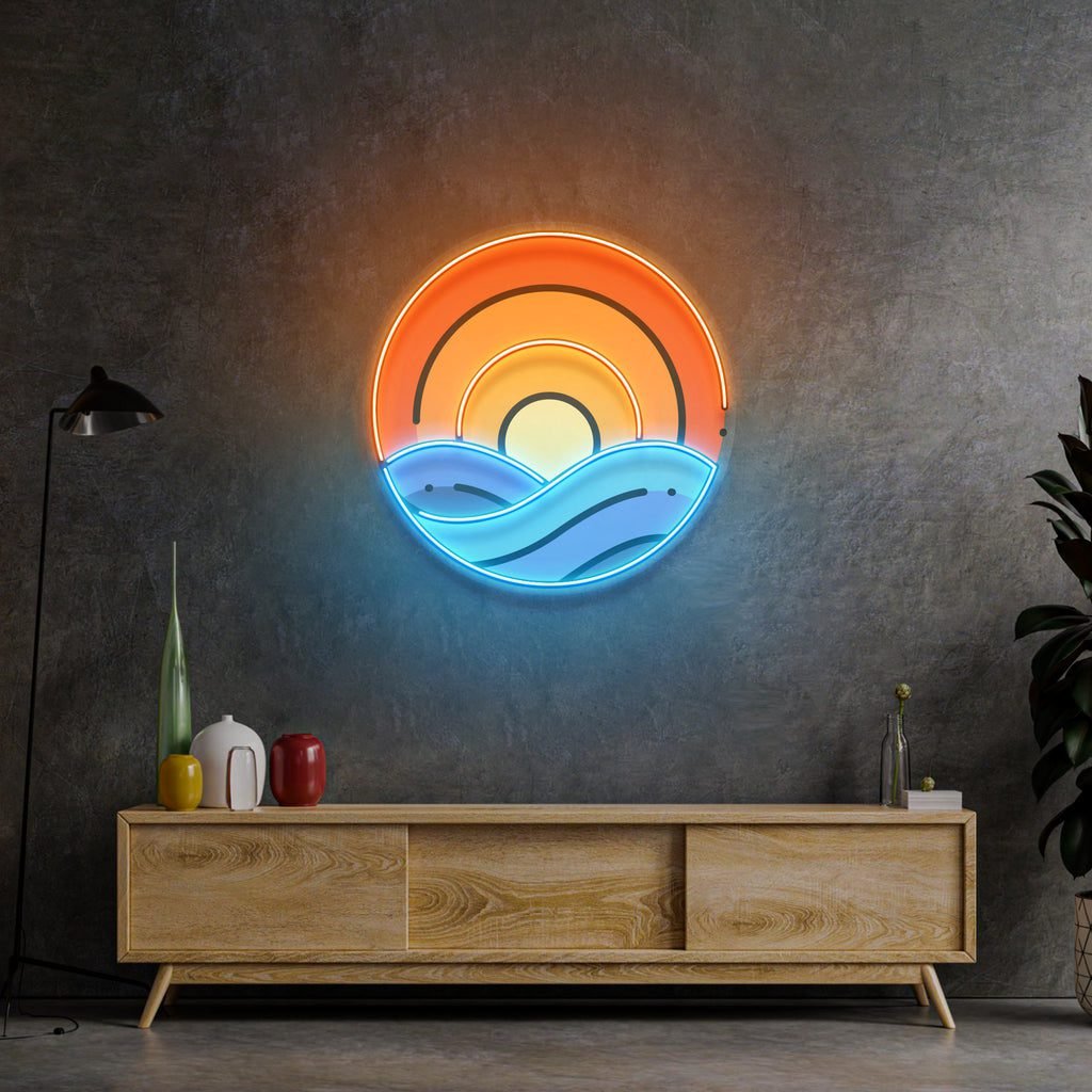 Sunset On Ocean LED Neon Sign Light Pop Art - Image 3