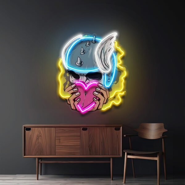 Amor Head Skull LED Neon Sign Light Pop Art