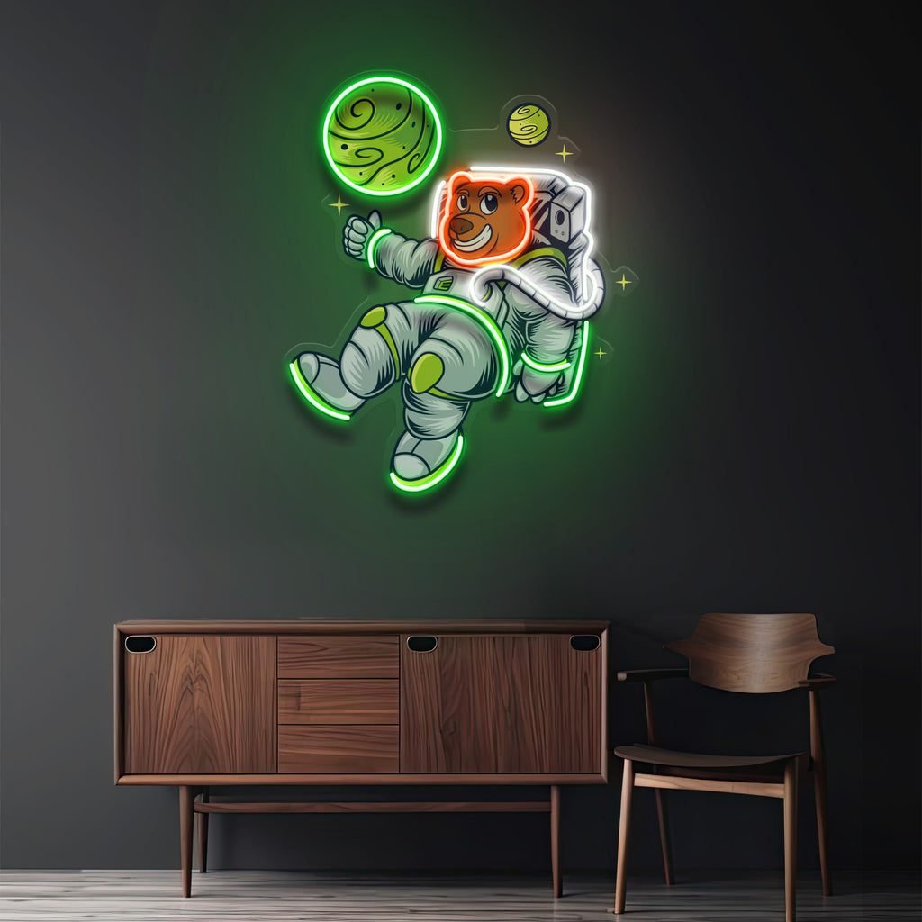 Bear Space LED Neon Sign Light Pop Art - Image 2