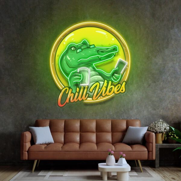 Crocodile Character Badge LED Neon Sign Light Pop Art