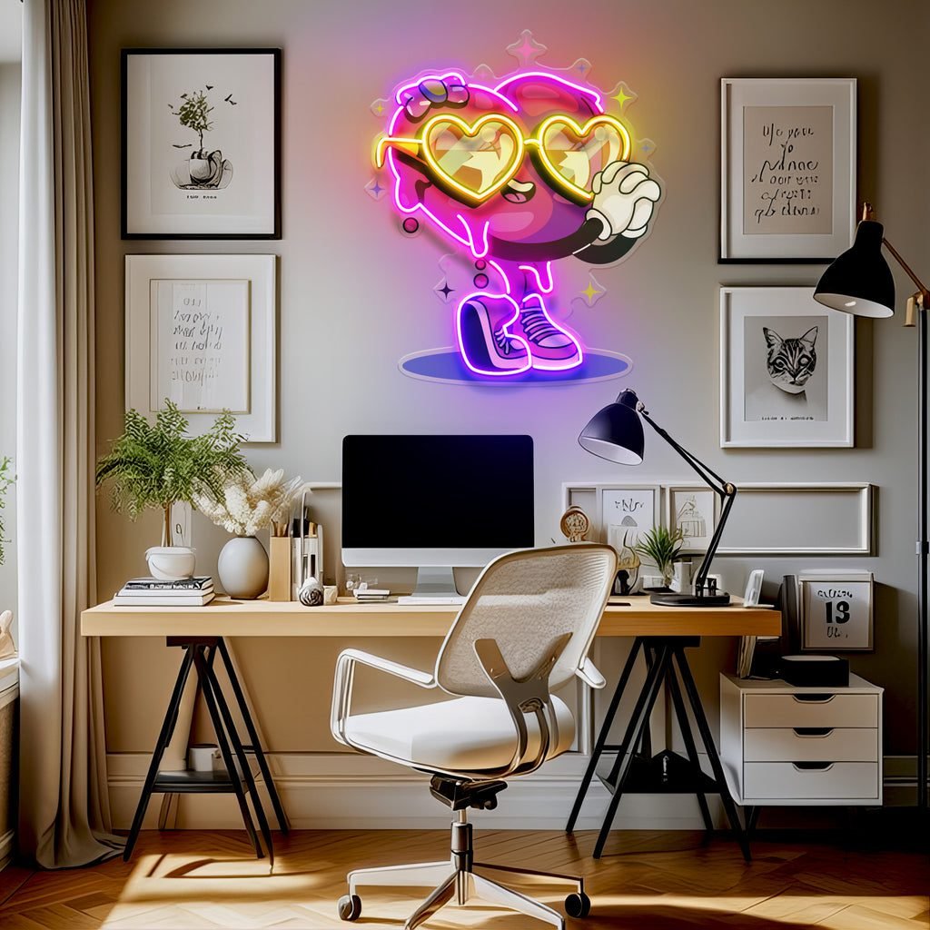 Lovely Heart LED Neon Sign Light Pop Art - Image 3
