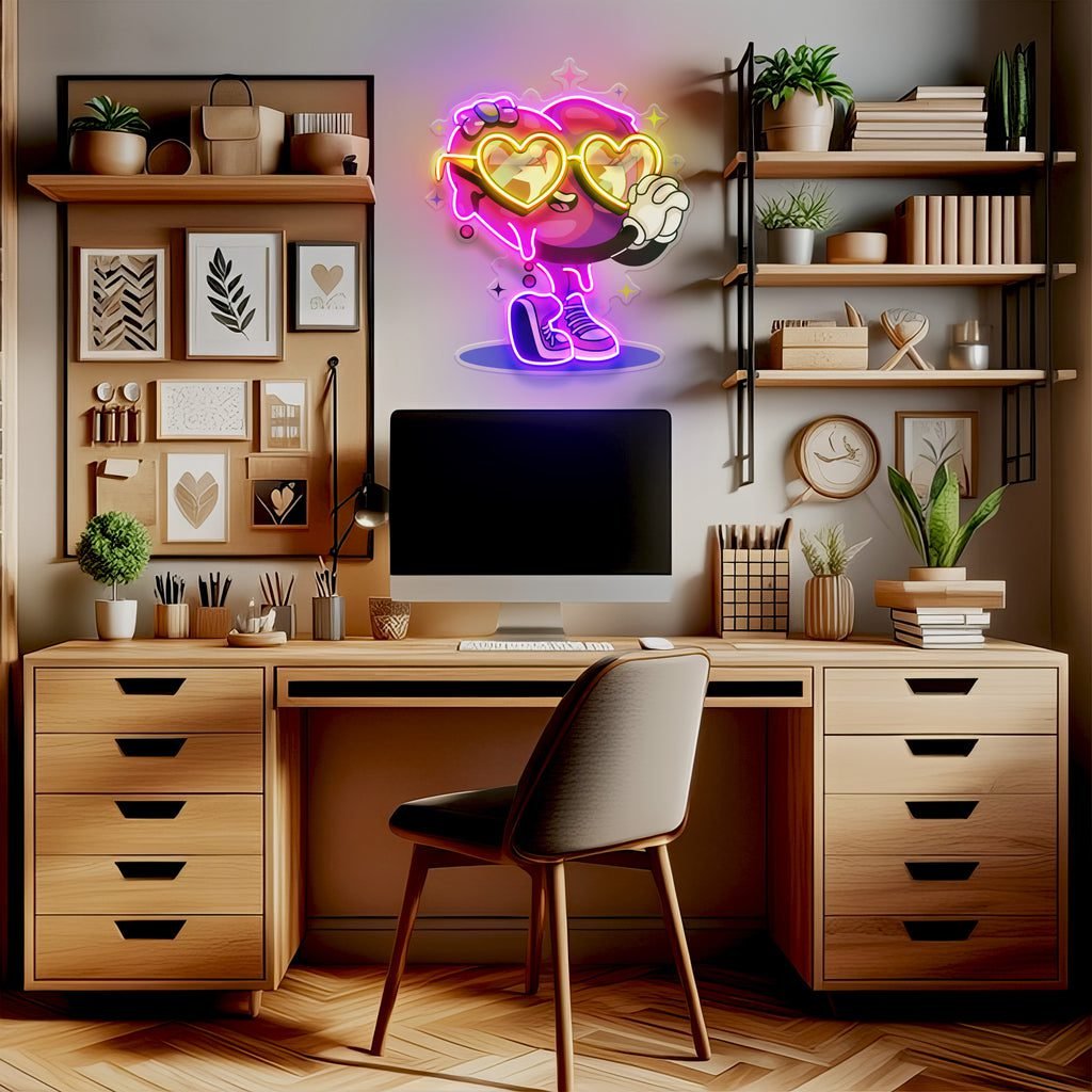 Lovely Heart LED Neon Sign Light Pop Art - Image 2