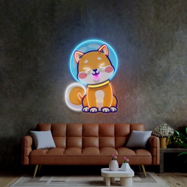 Shiba Astronaut LED Neon Sign Light Pop Art