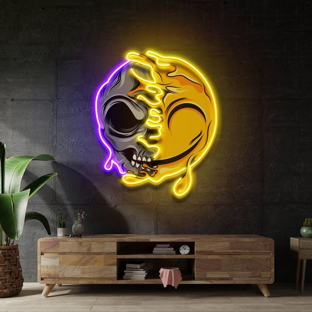 Smile Emoji Skull LED Neon Sign Light Pop Art - Image 2