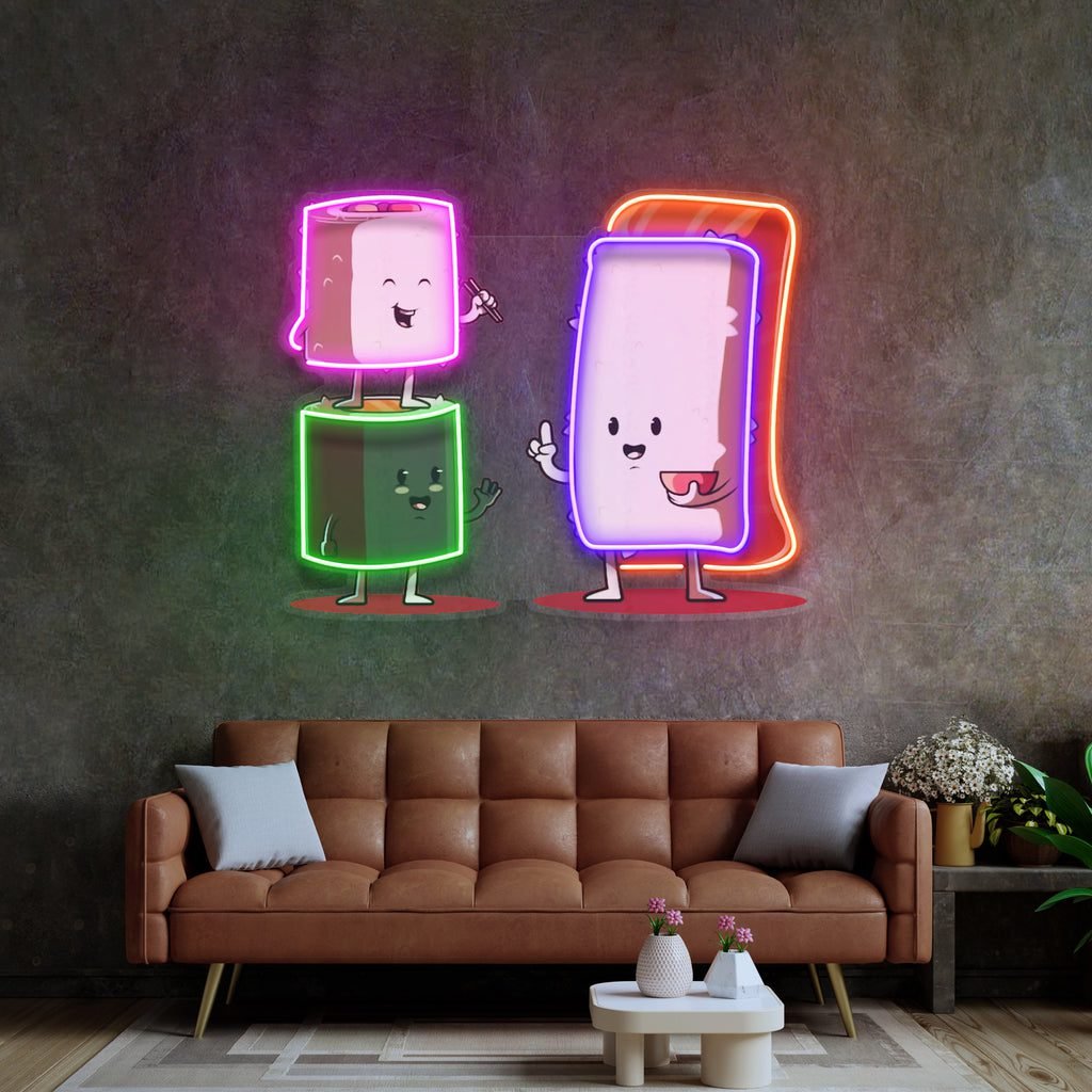 Sushi Characters LED Neon Sign Light Pop Art - Image 3
