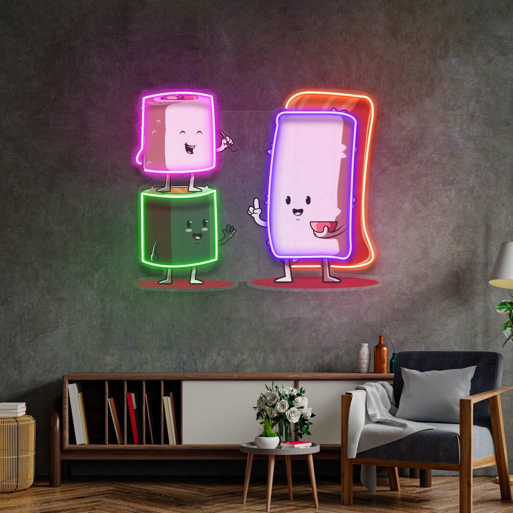 Sushi Characters LED Neon Sign Light Pop Art - Image 4