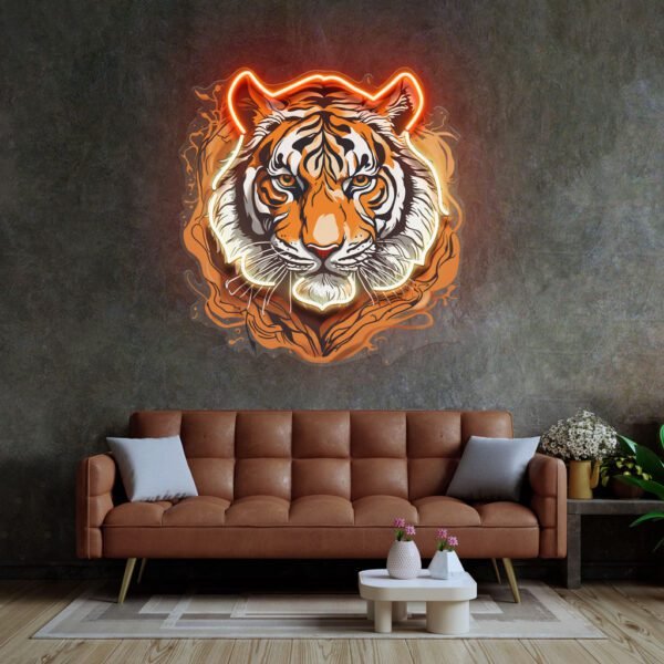 Tiger Headshot LED Neon Sign Light Pop Art